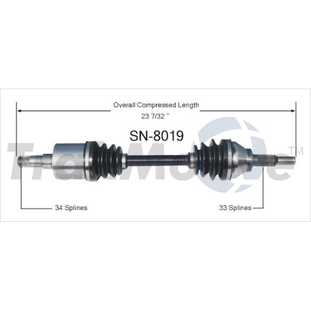 Surtrack Axle Cv Axle Shaft, Sn-8019 SN-8019